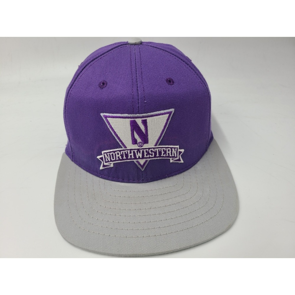 Vintage Northwestern University Wildcats University Square Snapback Hat Cap NCAA